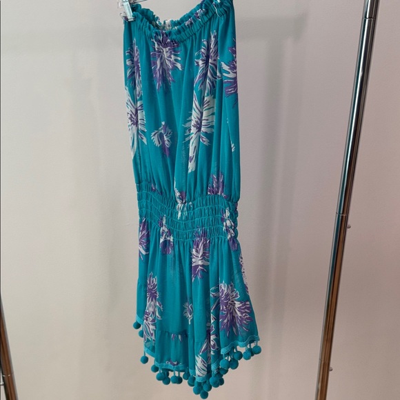 Ramy Brook Teal and Purple Floral Dress - Picture 4 of 5